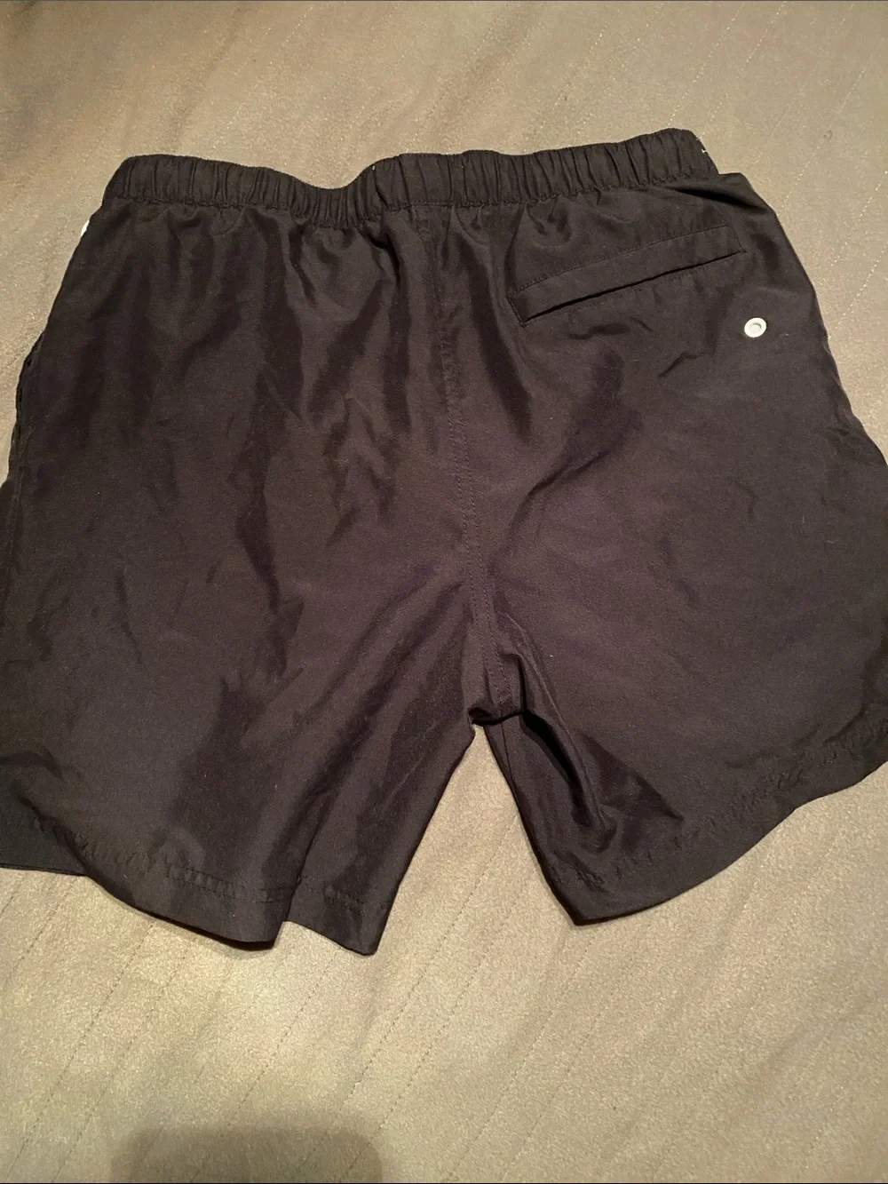 Original Penguin Black Swim Trunks with White Logo